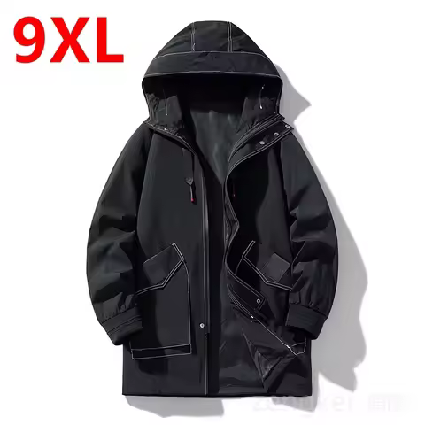 Big size New windbreaker men's medium-length jacket spring autumn rushing clothes men's youth workwe