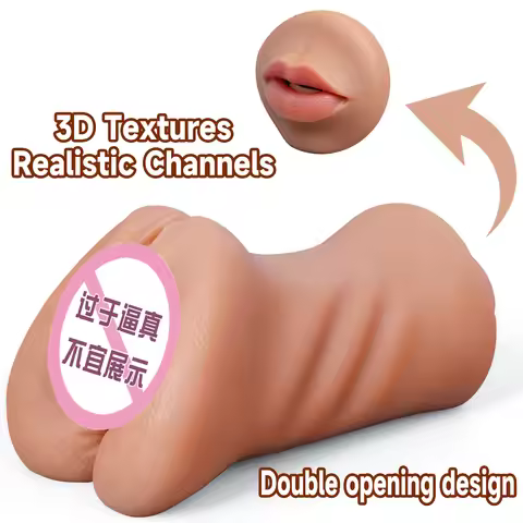 3 in 1 Pocket Pussy Realistic Skin Ass Erotic Toys Textured Vagina Tight Anus Blowjob Adult Men Stim