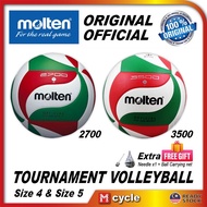 [100% Original] Molten Volleyball Official 1500 2700 3500 4000 Size 4 Size 5 Tournament Training Volley Ball Bola Tampar