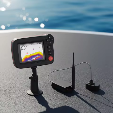 PUPOPAN New Wireless Fish Finder for Fishing Boats 1312 ft Range 105 Degree Wireless Operating Range