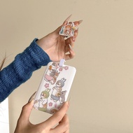 Lucky Cat Card Clip Telescopic Keychain Card Set Fish Cat Bobcat Cartoon Children's Bus Card Badge K