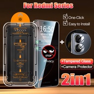 2in1 Redmi Note 14 Privacy Tempered Glass For Xiaomi Redmi Note 14 Pro Plus 13 12 11 Pro Plus 12T 11
