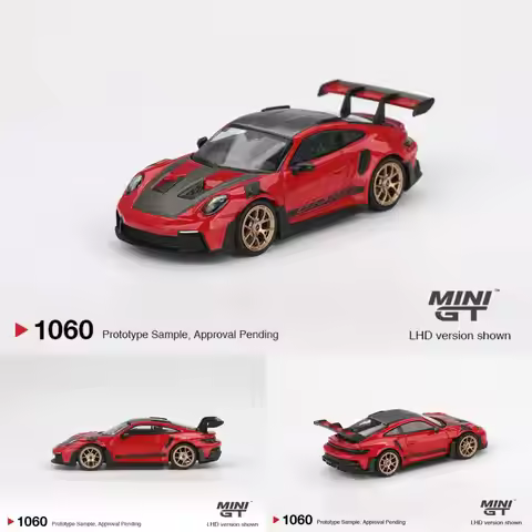 PreSale MINIGT 1060 1:64 Porsche 911 992 GT3 RS Weissach Package Guards Red Diecast Car Model Collec