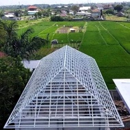 rangka baja ringan + genteng flat beton