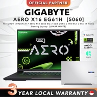 GIGABYTE AERO X16 EG61H | 16" QHD+ | RYZEN AI 7 350 | RTX 5060 8G | 16GB DDR5  | 1TB  | Win 11 Home 