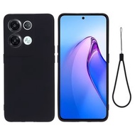 全城熱賣 - 適用於OPPO Reno8 Pro 5G國外版 純色液態硅膠手機保護殼（黑色）