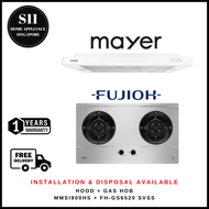 MAYER MMSI900HS-WH 90CM SEMI-INTEGRATED SLIMLINE COOKER HOOD + FUJIOH FH-GS6520 SVSS 2 BURNERS GAS HOB  - 1 YEAR WARRANTY