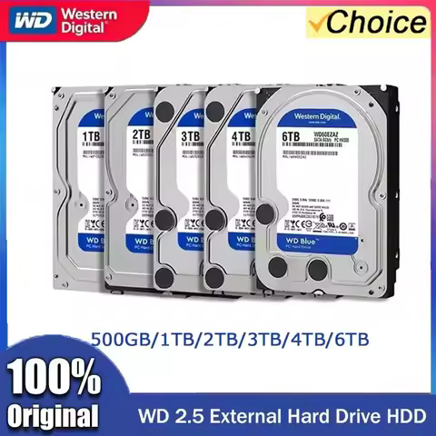 WD BLUE 4TB 6TB 3.5" Hard Drive Disk SATA III 5400 RPM 500GB 1T 2TB HD Hard disk For Monitoring Desk
