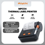 AiYin MP234 - Thermal Printer Bluetooth POS Struk Nota Mesin Kasir Label Barcode