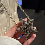 25 Star Necklace Star Combination Five-pointed Star Hollow Full Diamond Long Necklace