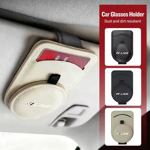 Universal Car Sunglasses Clip Leather Ticket Card Holder Auto Accessories For Hyundai I30 I20 IX35 I