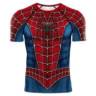 Spider Man Tight Shirt Men's 3D Printed Short Sleeve Gym Fitness T-shirt Cosplay Sports T-shirt