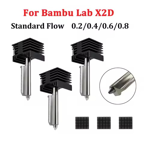 New Integrated Hotend For Bambu Lab X2D Hotend Hardened steel Nozzle 0.4 0.6 0.8 Hot End Kit Quality