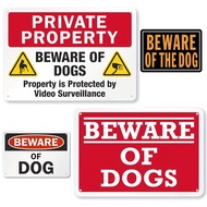 Metal Sign"Beware Of Dog"Warning Tin Sign"Private Property Beware Of Dogs""Property Protected By Vid