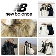 NEW BALANCE/NB男女連帽保暖厚外套冬拼接燈芯絨工裝口袋羽絨服