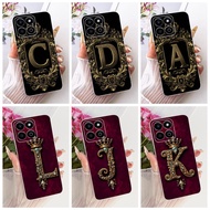 For Honor X7C ALT-LX2 Fashion Crown Initial Letter Couple Phone Case HonorX7c X 7C 4G Soft Silicone 