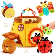 5 Types of Sensory Stuffed Animal Soft Honeycomb Toys with Wave Drums and Sound Paper &   Mirror Sui