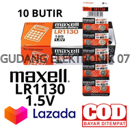 [1 Lembar Isi 10 Butir] Baterai Jam Tangan Maxell LR1130 Imo Kecil Original I Batre Kalkulator Citiz