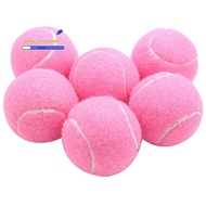 6Pcs Pack Pink Tennis Balls Wear-Resistant Elastic Training Balls 66mm Ladies Beginners Practice Ten