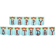 Polka Dot Flower Banner / Flag Banner Flag Bunting