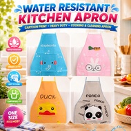 Water Resistant Kitchen Apron Cartoon Print Heavy Duty Cooking & Cleaning Apron