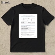 Employment Application Form Printed Black Summer T-Shirt