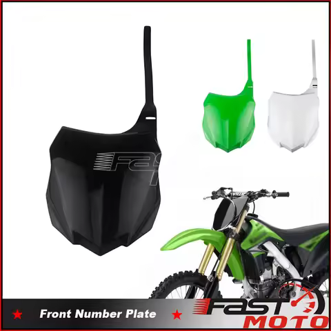 Motorcycle Motocross Supermoto Enduro Plastic Front Number Plate Fairing Mask For Kawasaki KX250F KX