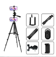 全城熱賣 - 手機直播相機攝影三腳架【1.1米攝影三腳架+手機夾（雙機位） 黑色】
