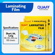 Short / A4 / Long QUAFF  Laminating Film 125micron & 250micron Hot Laminating Film (100 sheets)