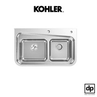 KOHLER Linc อ่างล้างจาน สเตนเลส 2 หลุม รุ่นลินซ์ K-3710X-2HD-NA
