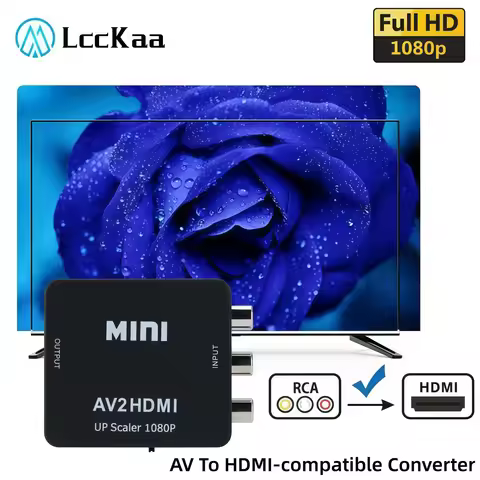 HDMI RCA to Converter LccKaa 1080P RCA AV To HDMI-compatible Composite Adapter Converter AV to HDMI 