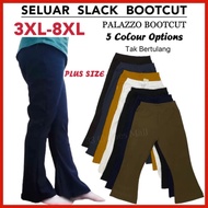 [Ladies Wear] Tak Bertulang Palazzo Bootcut Slack Pants Berpoket / Size 3XL-8XL / Plain Palazzo Boot