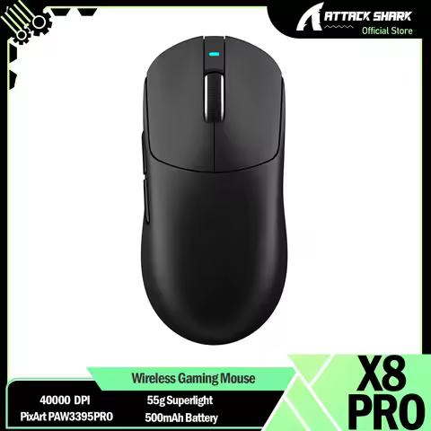 ATTACK SHARK X8Pro 8K Mouse, 55g SUPERLIGHT, PixArt PAW3395PRO Gaming Sensor, 6 Adjustable DPI up to
