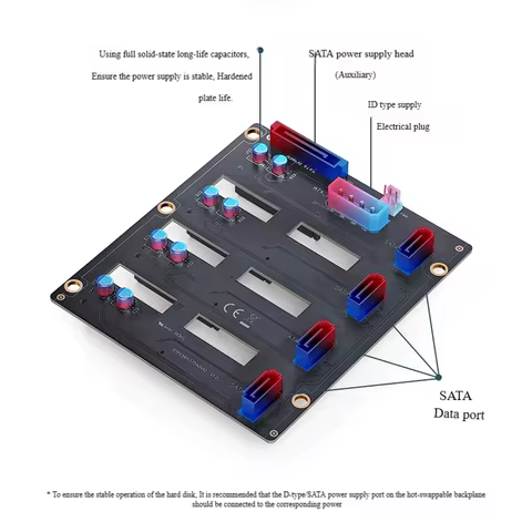 Server Backplane JONSBO N4 NAS Chassis Accessories SATA Connectors 4 Hard Drive Interface Boards Cir