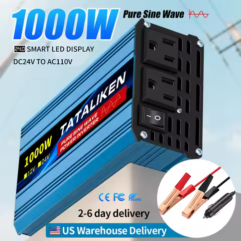 Pure Sine Wave Inverter 4000W 7000W 8000W DC To AC 24V 110V Portable Power Voltage Converter Car Sol
