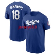2025 Autumn Dodgers No. 18 Yushen Yamamoto Yamamoto Men's Sports Casual Quick-Drying Round Neck Base