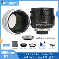 YQ8 7 artisans 7artisans 50mm F1.1 Full Frame Large Aperture Prime Leica M mount Lens For Leica M Camera M3 M5 M6 M7 M8