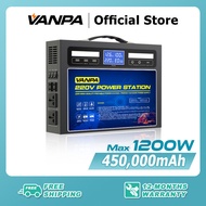 VANPA 2024 ใหม่อัพเกรดแบบพกพา Power Station 400W/700W/1200W AC 220V แบตเตอรี่สำรองฉุกเฉิน