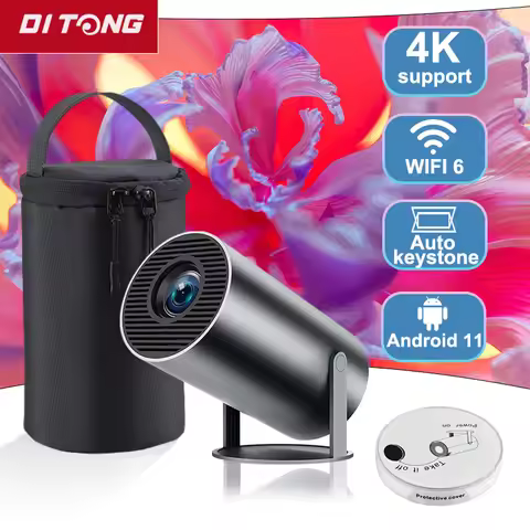 DITONG HY300 Plus Projector Android 4K 1280*720P Dual Wifi 300ANSI Video Cinema Outdoor Portable hom