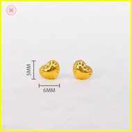 【Super Economical Choice】 COD PAWNABLE 18k Earrings Saudi Real Pure Legit Gold Bordered Half Heart