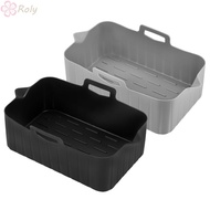 ROLY Air Fryer Baking Tray, Rectangle Reusable Air Fryer Basket, Food Preparation Silicone Air Fryer