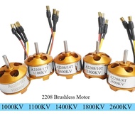 Motor Tanpa Berus Baru A2208 2208 Motor KV 1000 1100 1400 1800 2600 Motor Tanpa Berus Pesawat Sayap 
