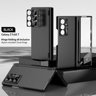 Samsung Galaxy Z Fold 7 CaseElectroplated Metal Stand Case with Tempered FilmCapacitive Pen and S Pe