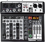 BOMGE  4、6 ช่องอินเทอร์เฟซเสียงบอร์ดเสียงคอนโซลผสม 16-Bit DSP DJ Mixer Audio Reverb Effect + 48V Pha