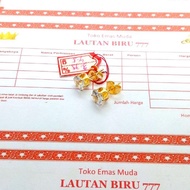 Genuine Light Gold Earrings 875 Grain Weight 2 grams With Letter