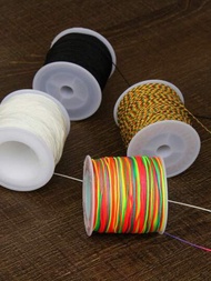 1 Rollo de cordón de cuentas de 0,1cm para hacer pulseras y collares de bricolaje. Suministros coloridos para la creación de joyería.
