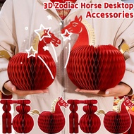 1/2/3PCS - 3D Lucky Horse Desktop Decoration for Year of the Horse, Paper Craft for New Year Housewa