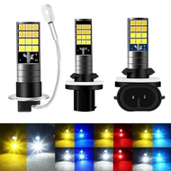 2x H3 H27 881 880 Two-color White Yellow Fog Lights Bulb 3030 SMD 2400LM White Car Driving Running L