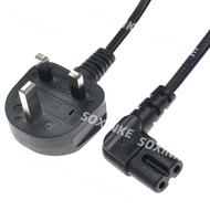 IEC 320 UK AC Power Cord 3 Prong to Angled 90 Degree IEC C7 for LED TV PS4 PS3 Sonos Power Extension