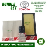 AIR, CABIN, & OIL FILTERS for TOYOTA COROLLA ALTIS COROLLA CROSS 87139-0K060/17801-F0030/90915-YZZE1